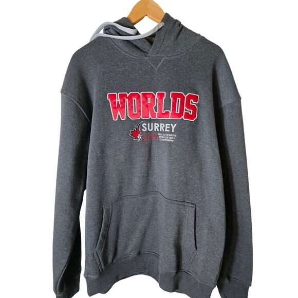 Women's World SOFTBALL Championship 2016 Surrey Canada Gray Pullover Hoodie SZ L - Picture 1 of 8